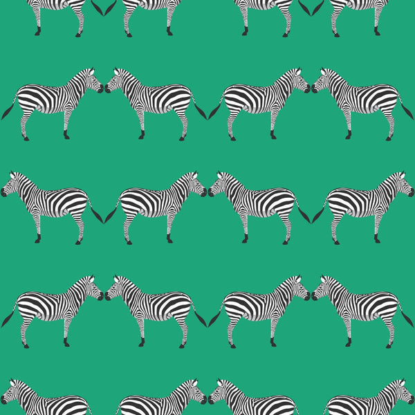 Zebras Green Wallpaper - Liza Pruitt