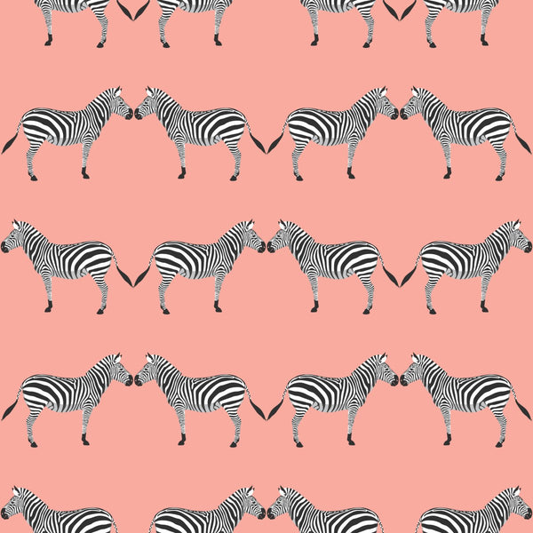 Zebras Light Pink Wallpaper - Liza Pruitt