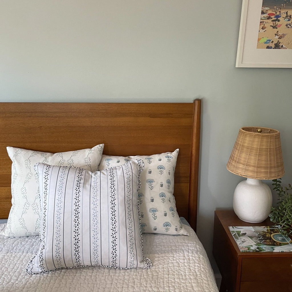 20x20: Pillow Cover - Falling Petals, Blue - Liza Pruitt