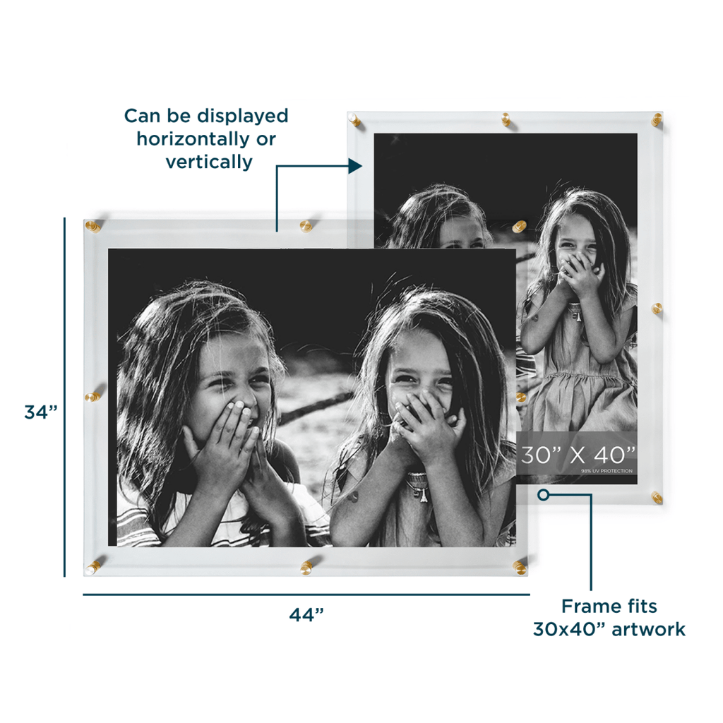 30x40" Modern UV-Grade Acrylic Floating Wall Frame - Liza Pruitt
