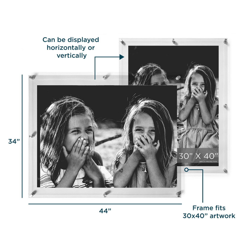 30x40" Modern UV-Grade Acrylic Floating Wall Frame - Liza Pruitt