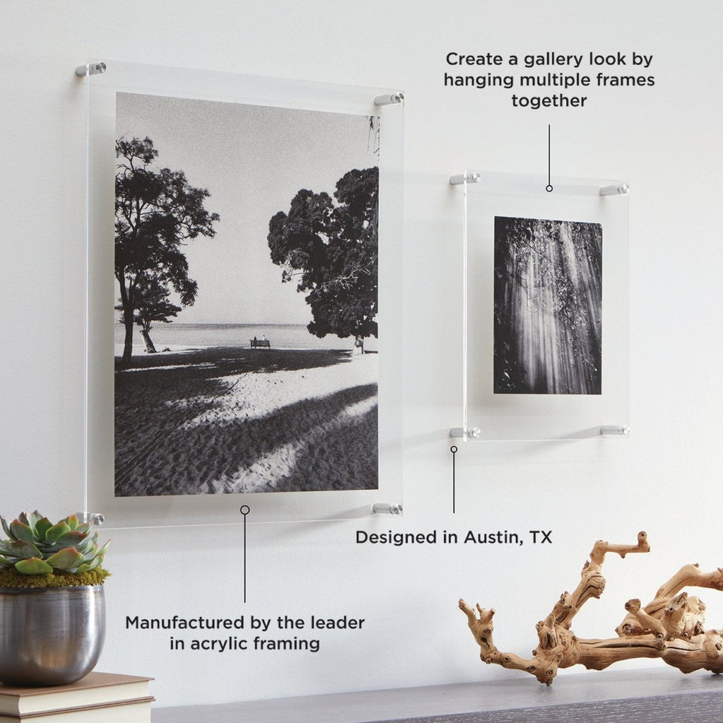 36x36" Floating Clear Acrylic Scarf Frame (Frame Size 40x40") - Liza Pruitt