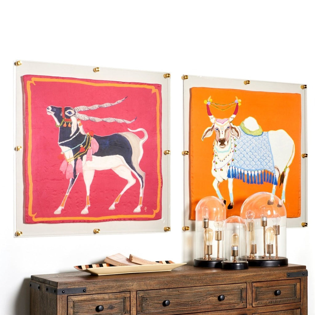 36x36" Floating Clear Acrylic Scarf Frame (Frame Size 40x40") - Liza Pruitt