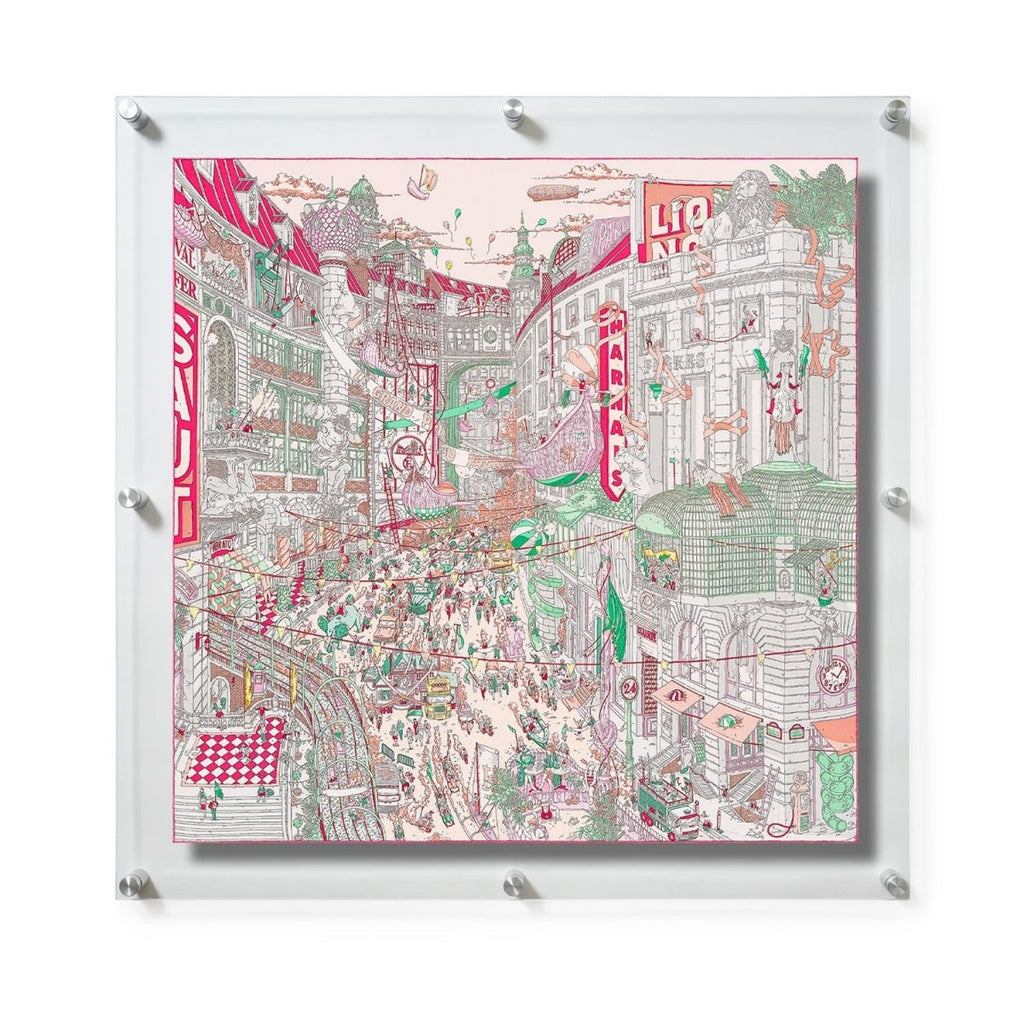 36x36" Floating Clear Acrylic Scarf Frame (Frame Size 40x40") - Liza Pruitt