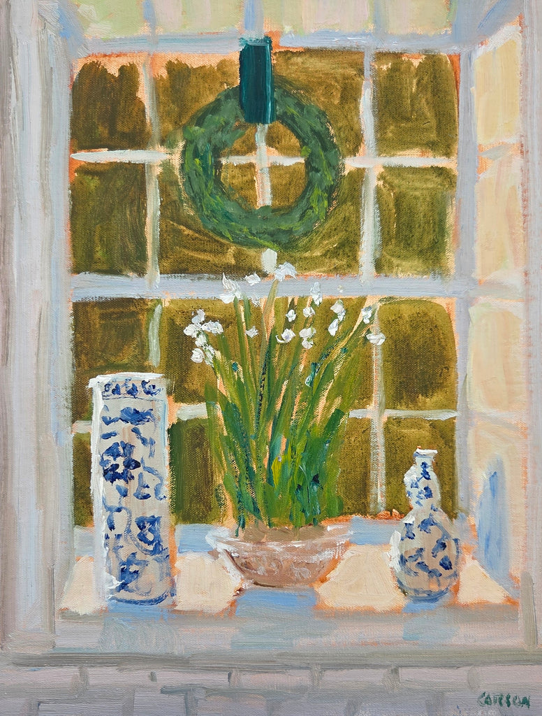 Chinoiserie and Paperwhites | 14" h x 11" w - Liza Pruitt Art