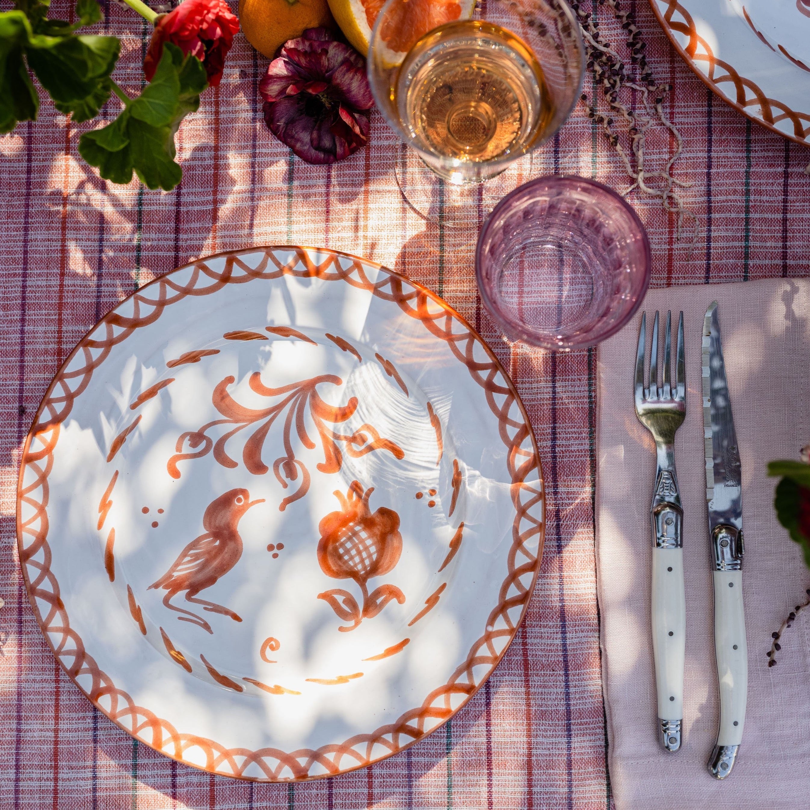 Dinner plate with hand painted designs– Liza Pruitt
