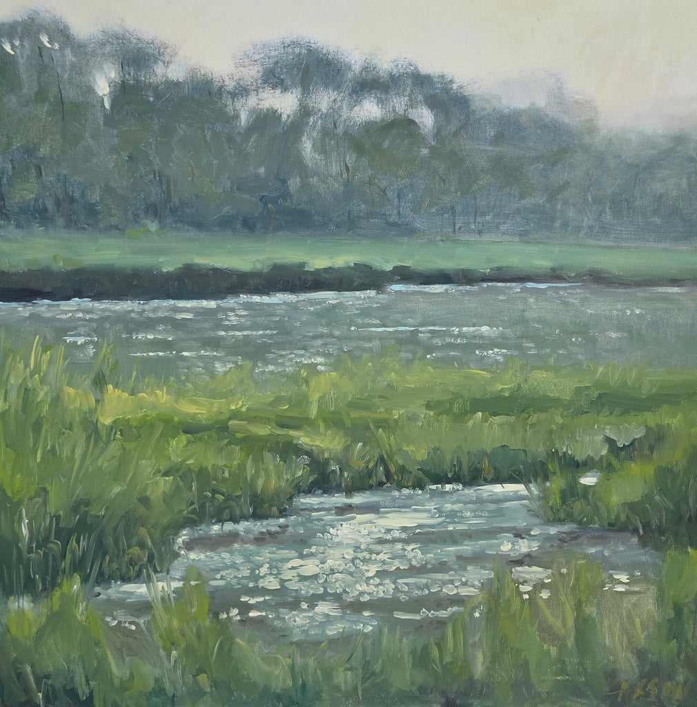 Glistening Marsh Creek | 36" h x 36" w - Liza Pruitt Art