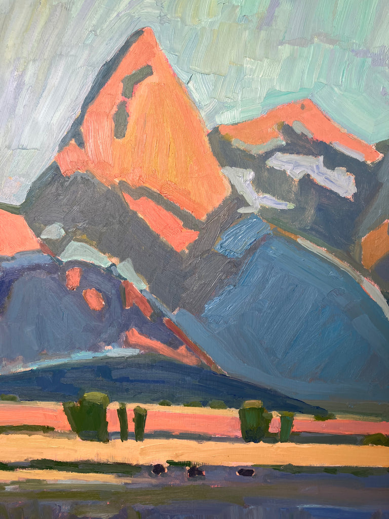 Serene mountain landscape artwork