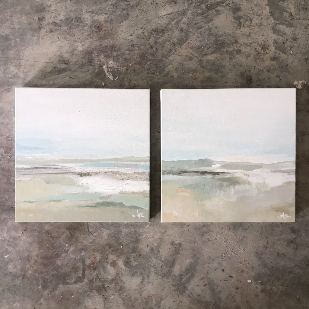 Serene Shoreline Diptych | 12" h x 24" w - Liza Pruitt Art