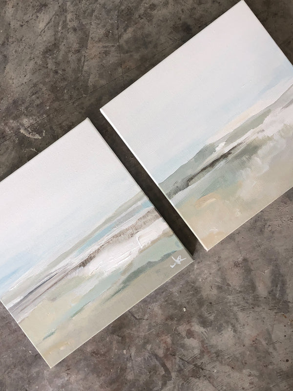 Serene Shoreline Diptych | 12" h x 24" w - Liza Pruitt Art