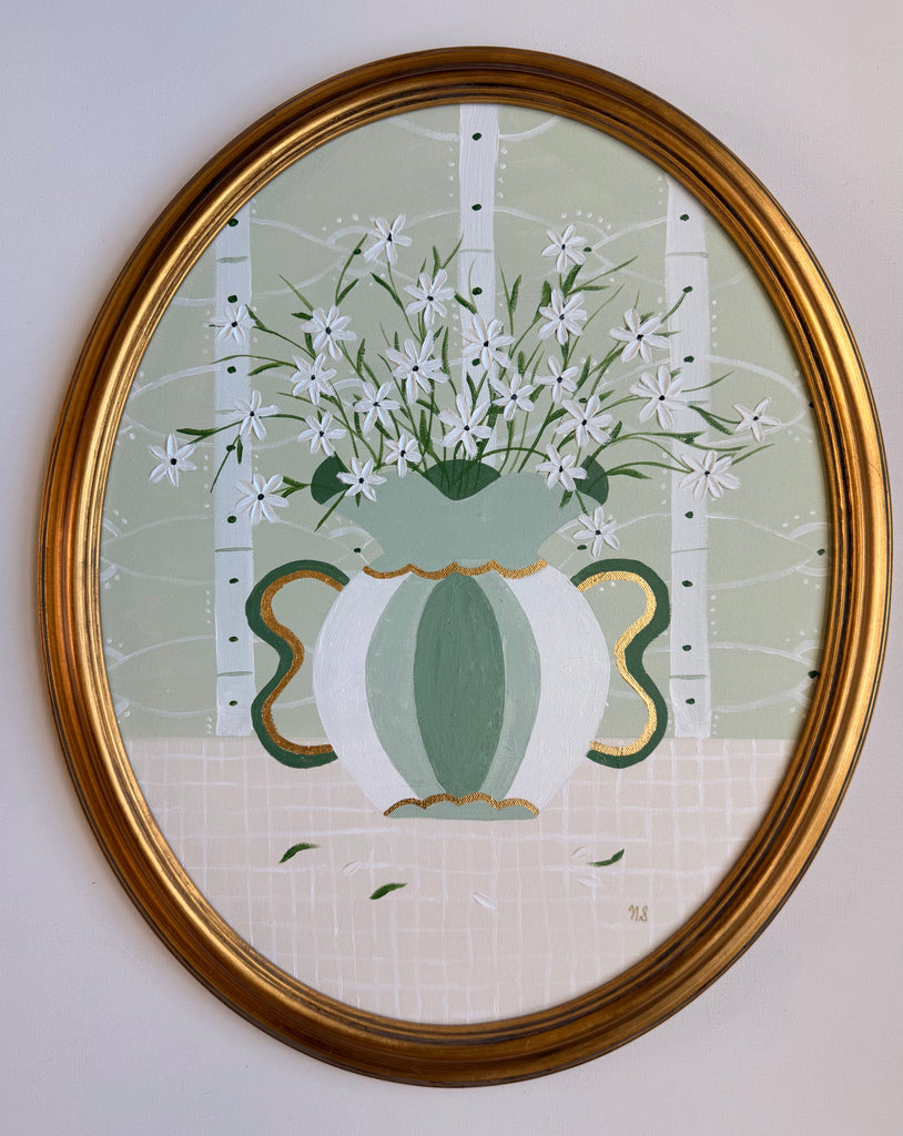 White Daisies | 18.25" h x 22.25" w - Liza Pruitt Art