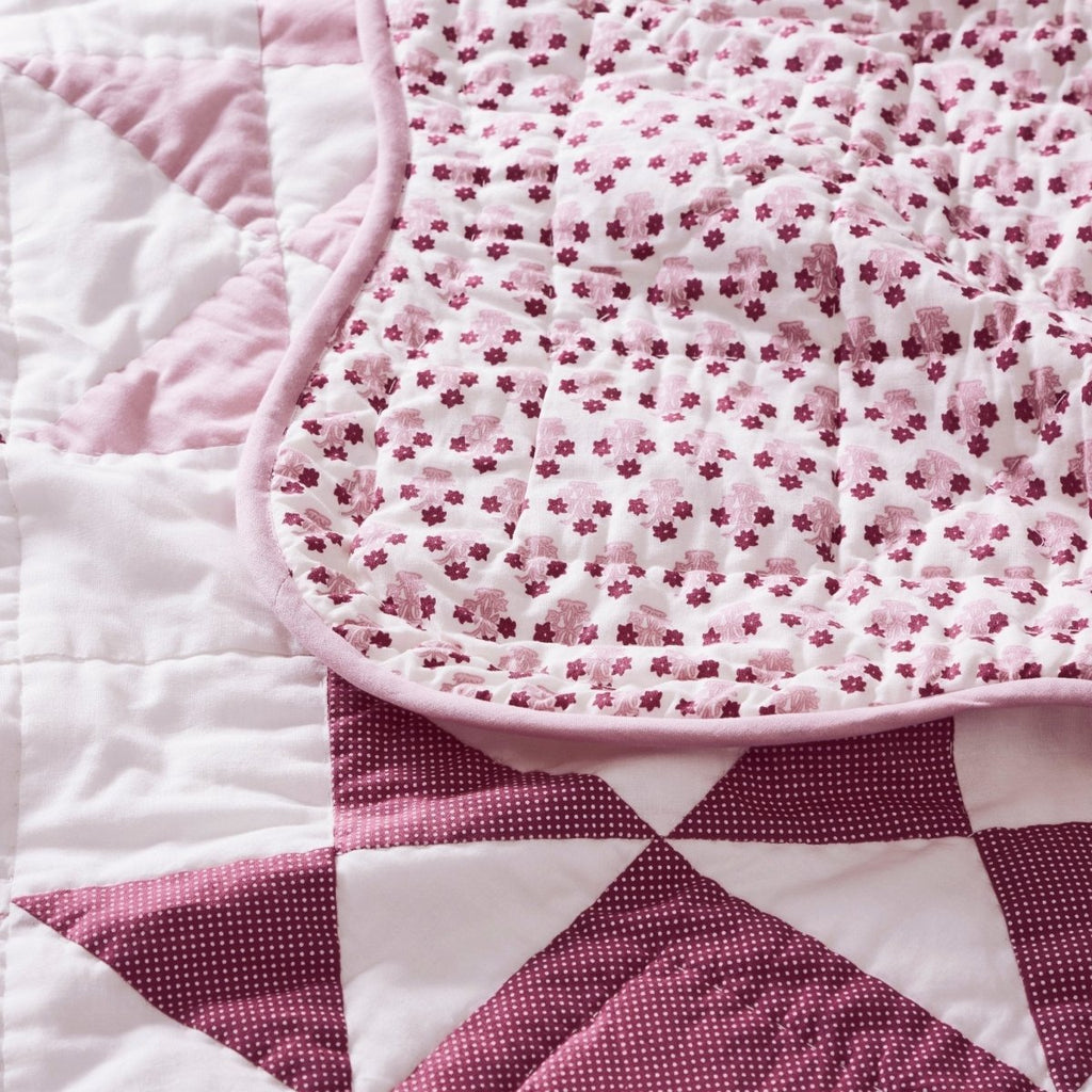 Abigail Pink Quilted Throw Blanket - Liza Pruitt