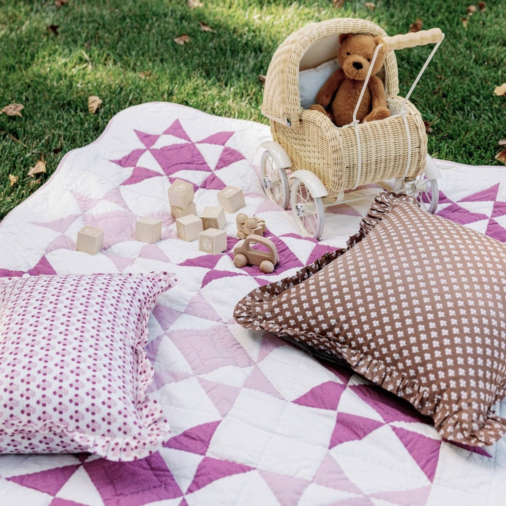 Abigail Pink Quilted Throw Blanket - Liza Pruitt