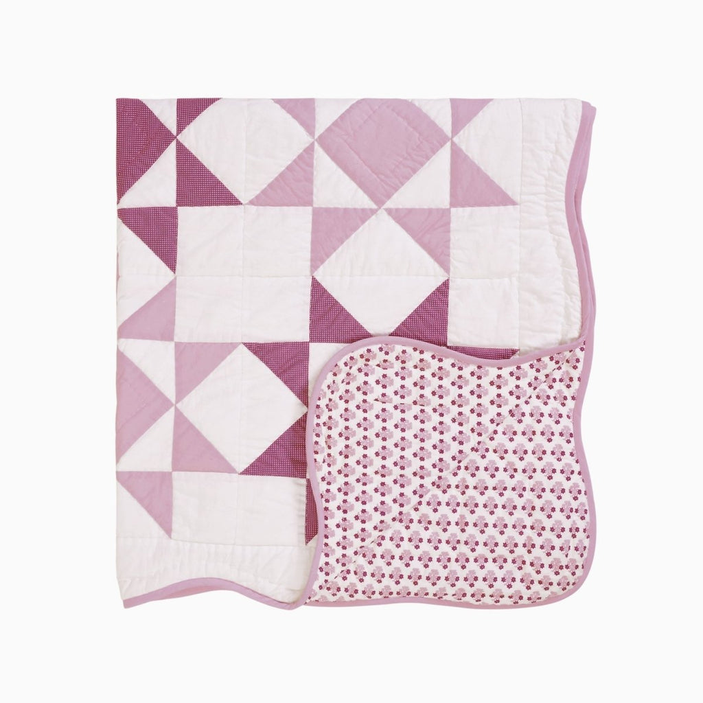 Abigail Pink Quilted Throw Blanket - Liza Pruitt