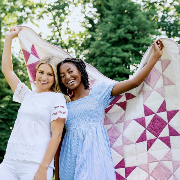Abigail Pink Quilted Throw Blanket - Liza Pruitt