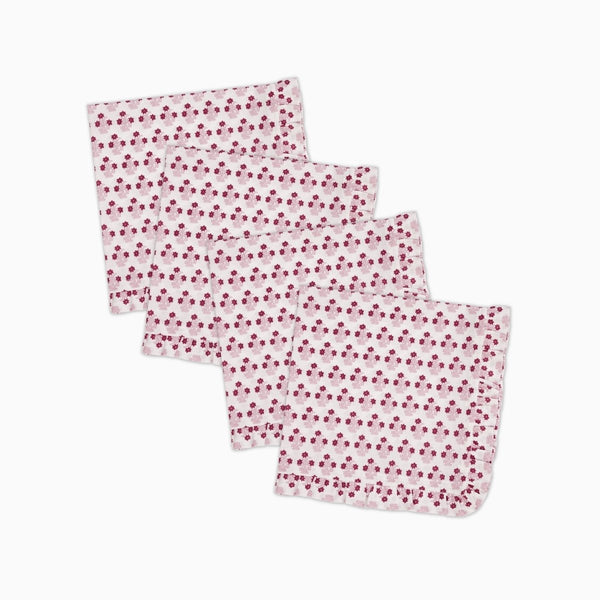 Abigail Pink Ruffled Dinner Napkin - Set of 4 - Liza Pruitt