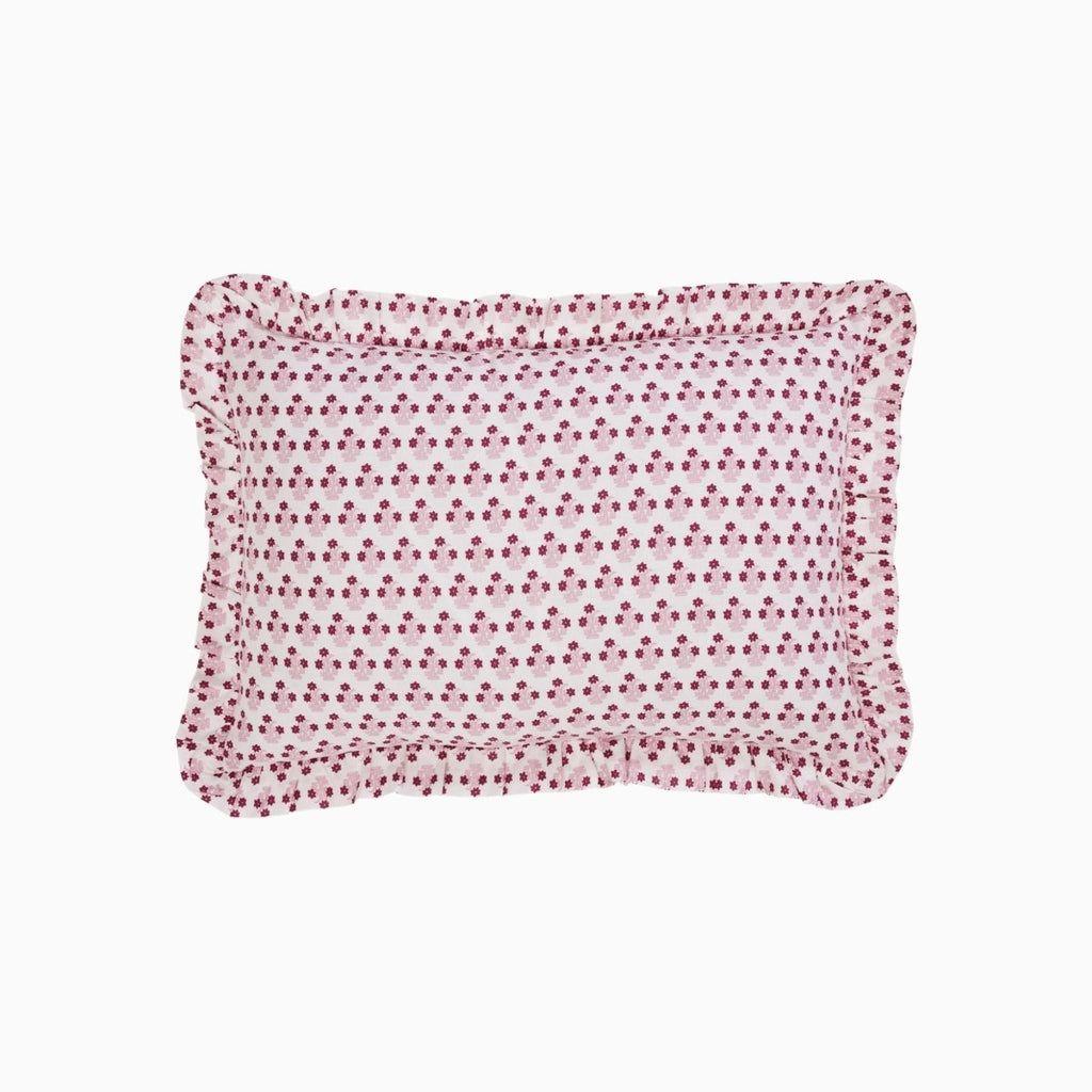 Abigail Pink Ruffled Lumbar Pillow - Liza Pruitt