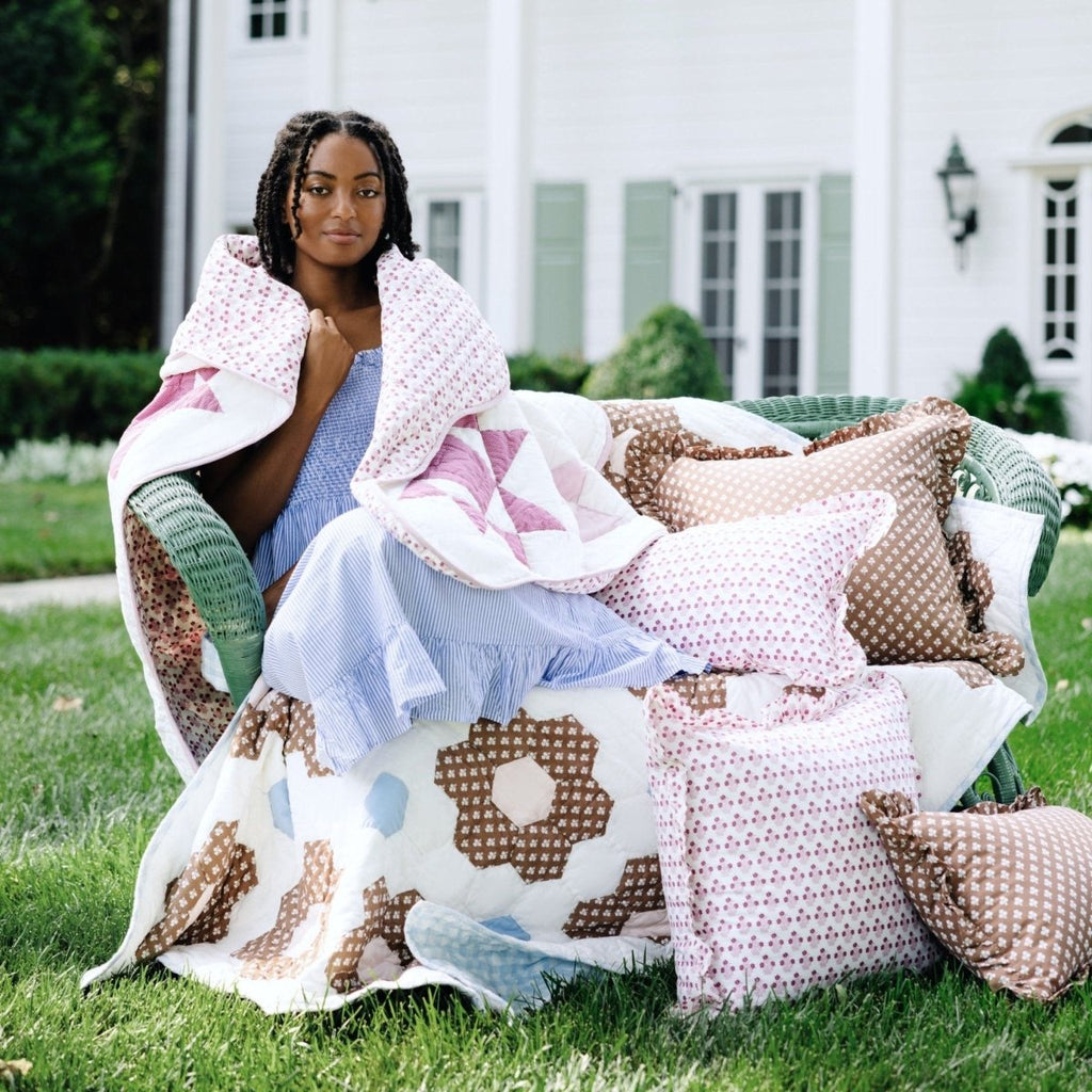 Abigail Pink Ruffled Throw Pillow - Liza Pruitt