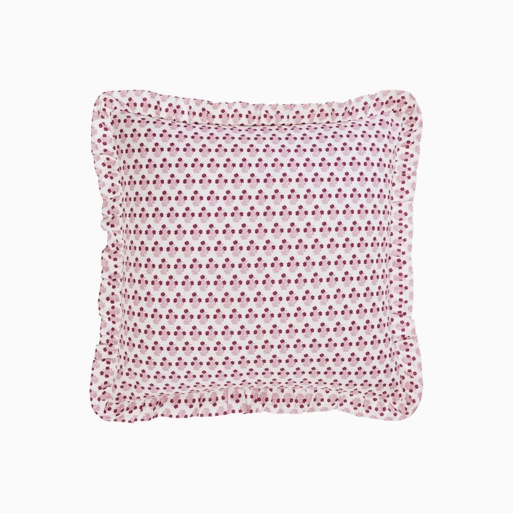 Abigail Pink Ruffled Throw Pillow - Liza Pruitt