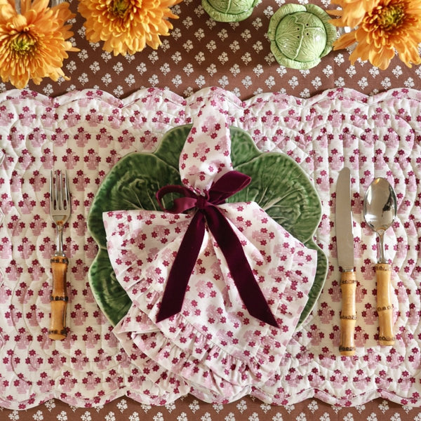 Abigail Pink Scalloped Quilted Placemat - Liza Pruitt