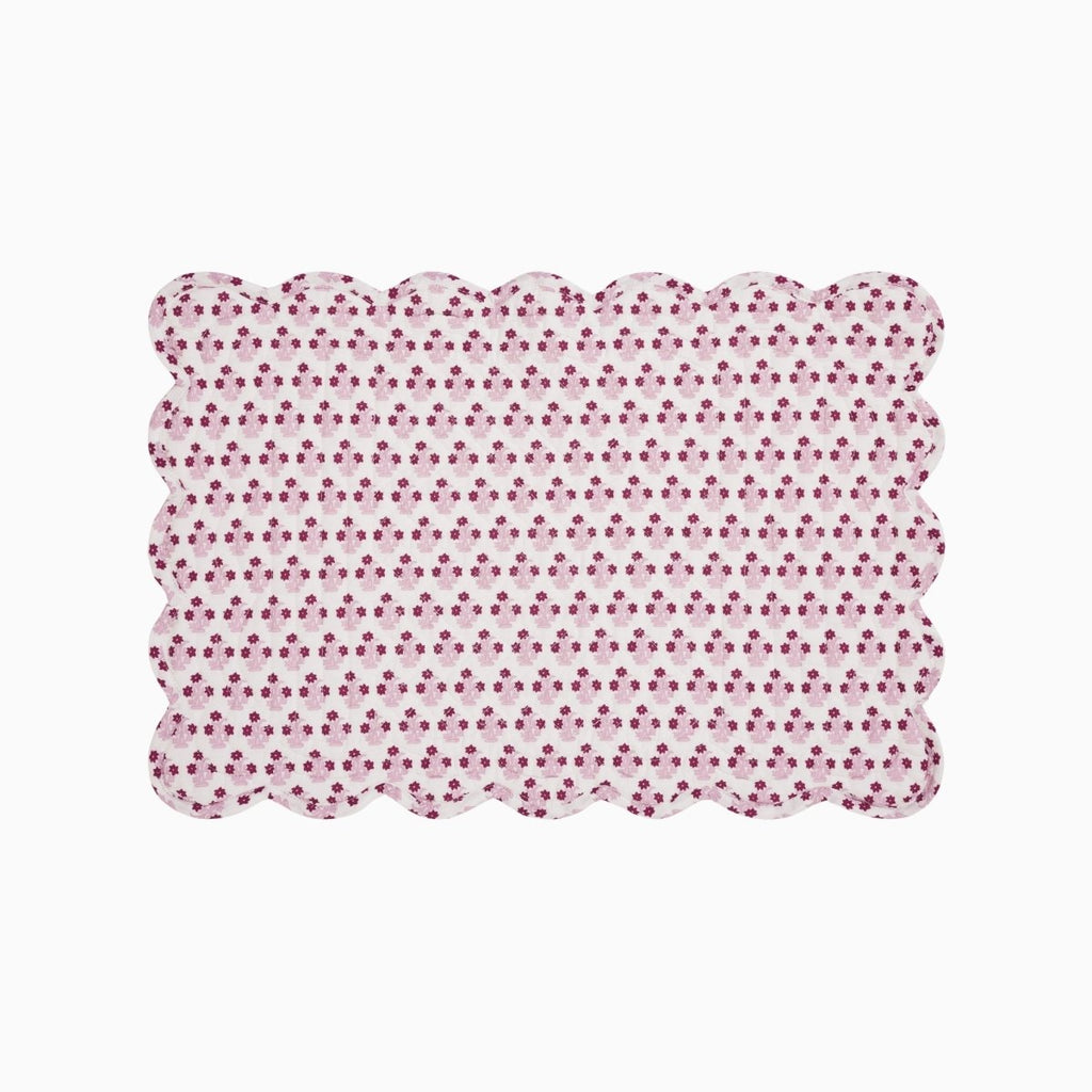 Abigail Pink Scalloped Quilted Placemat - Liza Pruitt