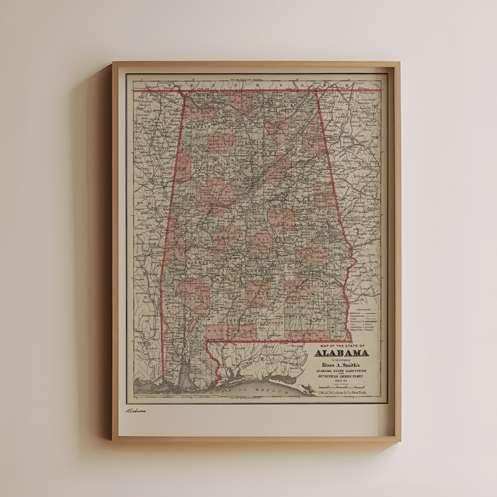 Alabama Vintage Map - Liza Pruitt