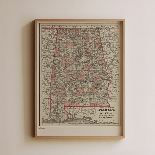 Alabama Vintage Map - Liza Pruitt