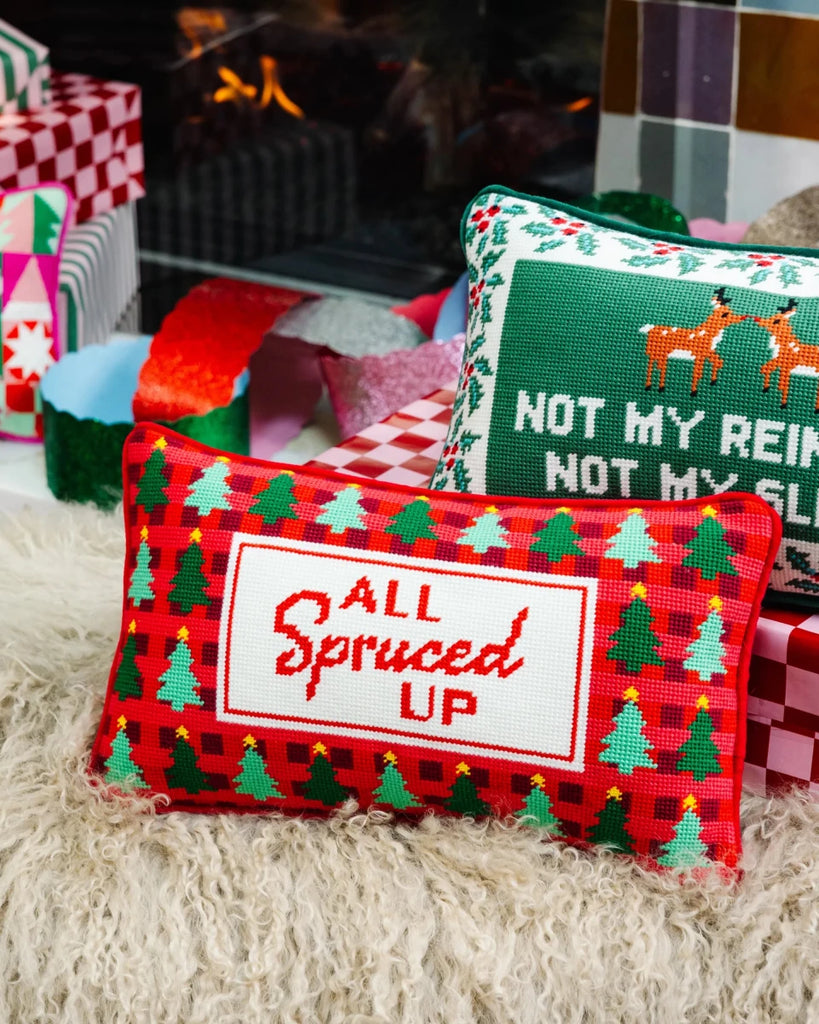 All Spruced Up Needlepoint Pillow - Liza Pruitt