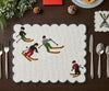 Ambesonne Winter Ski Resort Christmas Table Runner & Christmas placemats Set – Snowy Mountain Dining Table Decor – Winter Wonderland Table Setting - Liza Pruitt
