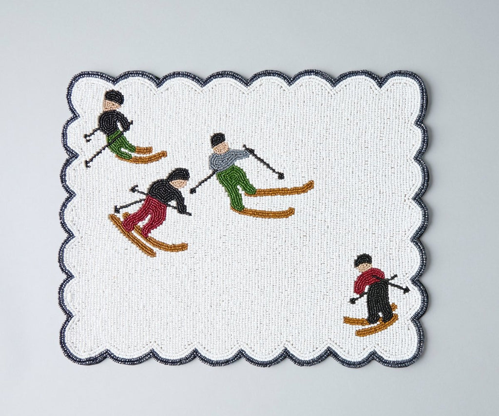 Ambesonne Winter Ski Resort Christmas Table Runner & Christmas placemats Set – Snowy Mountain Dining Table Decor – Winter Wonderland Table Setting - Liza Pruitt