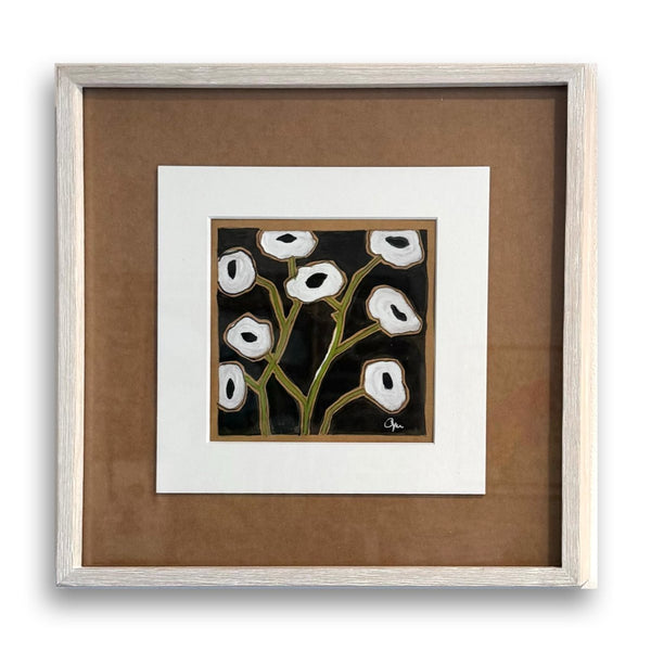 Anemone Black & White No. 1 | 12" h x 12" w | Framed - Liza Pruitt