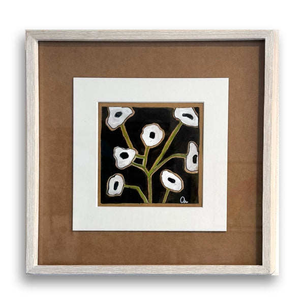 Anemone Black & White No. 2 | 12" h x 12" w | Framed - Liza Pruitt