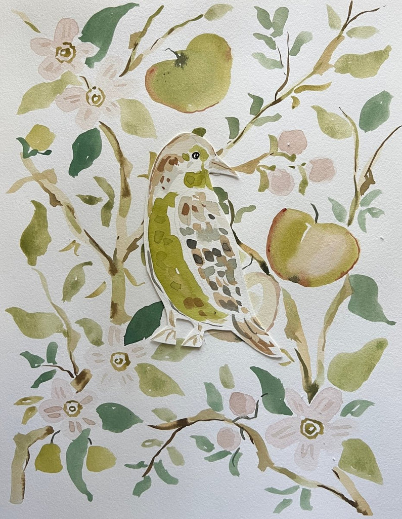 Apple Picking Kingbird, Original 11x14 - Liza Pruitt
