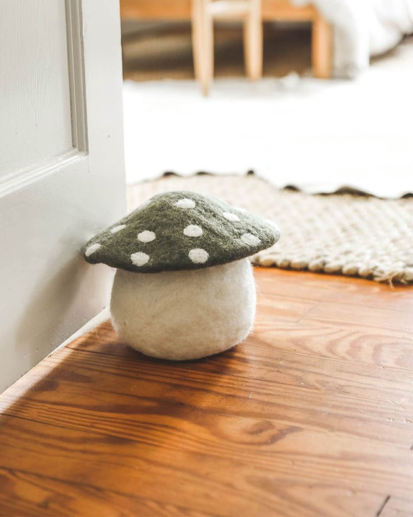 Artisan Felted Mushroom Doorstop - Liza Pruitt