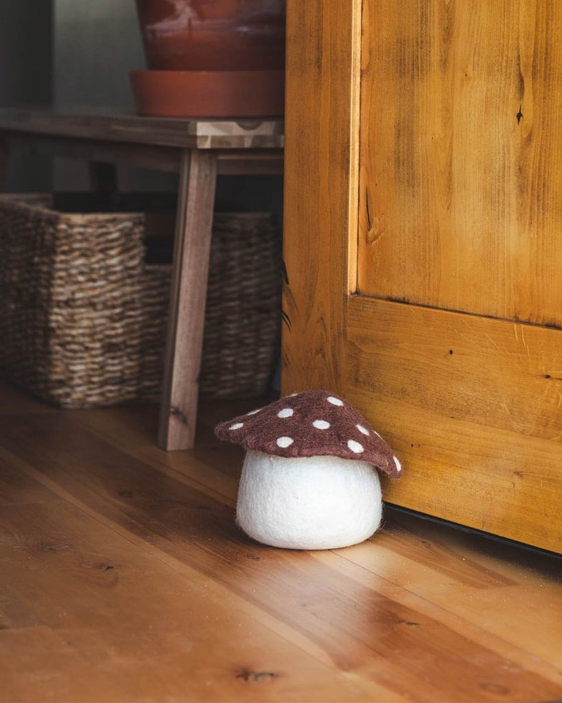 Artisan Felted Mushroom Doorstop - Liza Pruitt