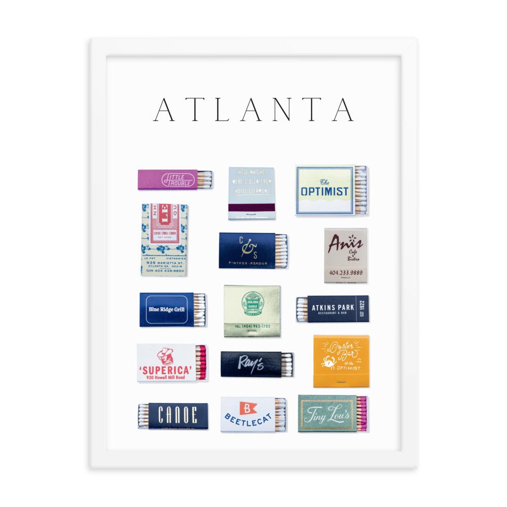 Atlanta Framed Matchbox Print - Liza Pruitt