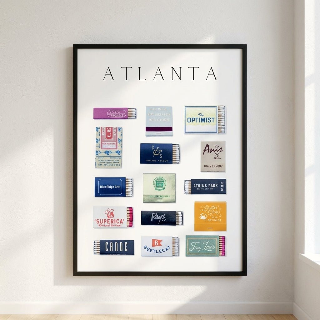Atlanta Framed Matchbox Print - Liza Pruitt