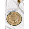 Aura Green edge placemat, Woven raffia tabletop - Liza Pruitt