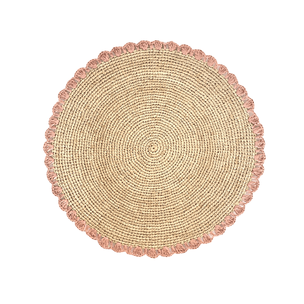 Aura Pink Edge Raffia Placemat - Liza Pruitt
