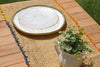 Aura Raffia table Runner, colorful edge tabletop - Liza Pruitt