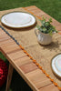 Aura Raffia table Runner, colorful edge tabletop - Liza Pruitt