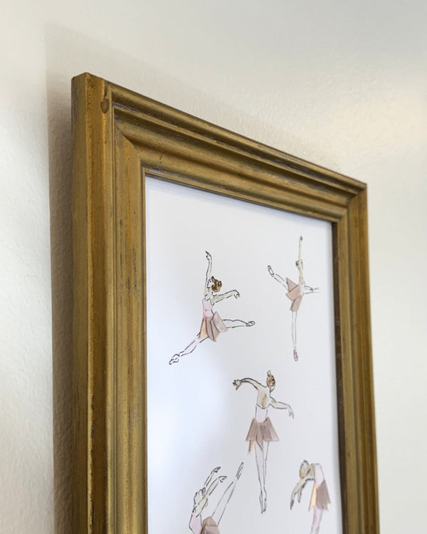 Ballerina Ribbons | 12.5" h x 10.5" w | Framed - Liza Pruitt