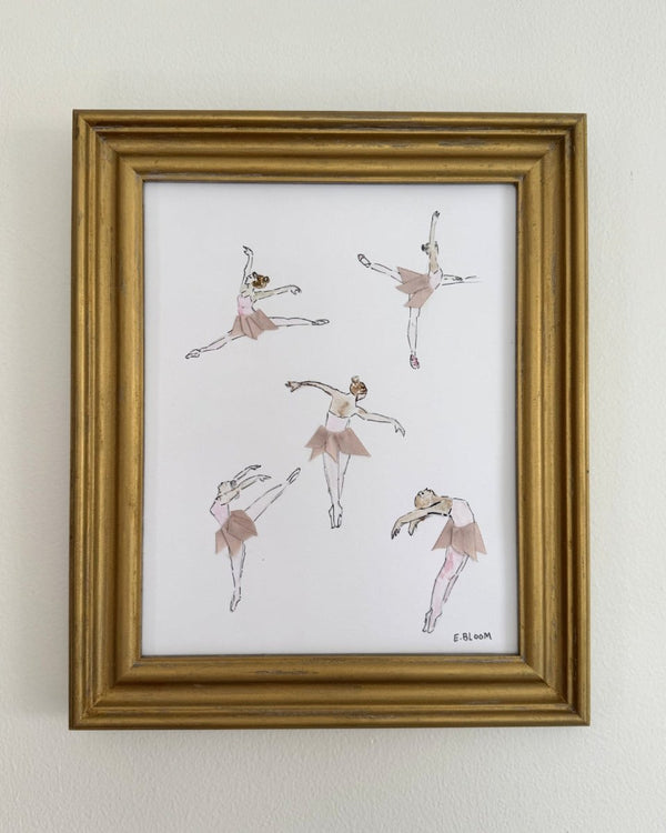 Ballerina Ribbons | 12.5" h x 10.5" w | Framed - Liza Pruitt