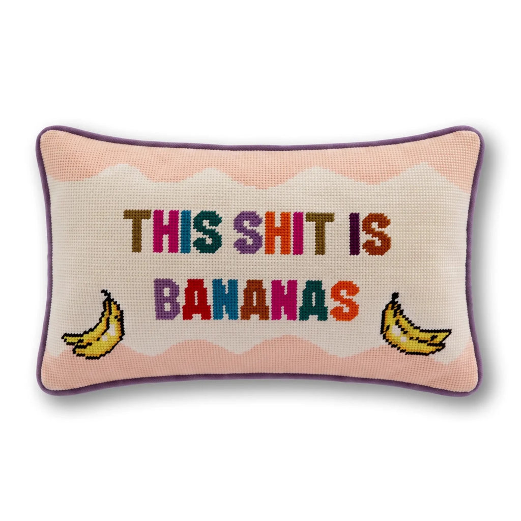 Bananas Needlepoint Pillow - Liza Pruitt