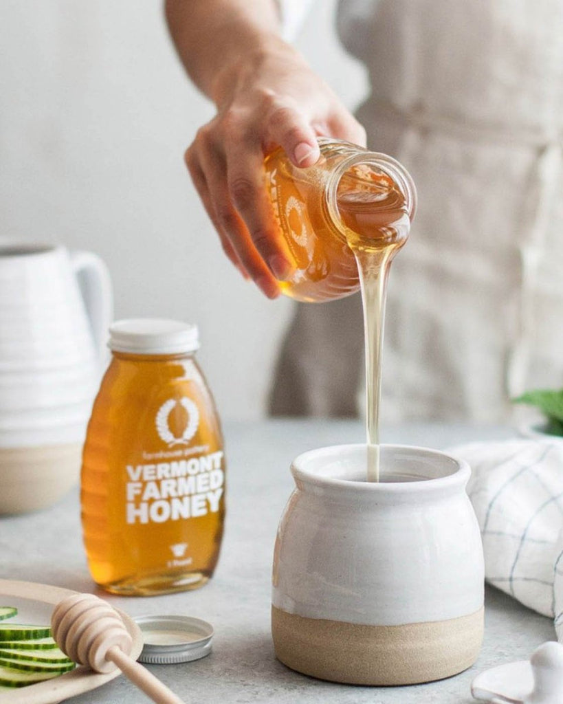 Beehive Honey Pot with Wooden Dipper - Liza Pruitt