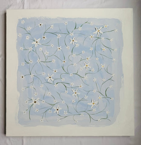 Big Blue Daisy Chain | 36" x 36" - Liza Pruitt