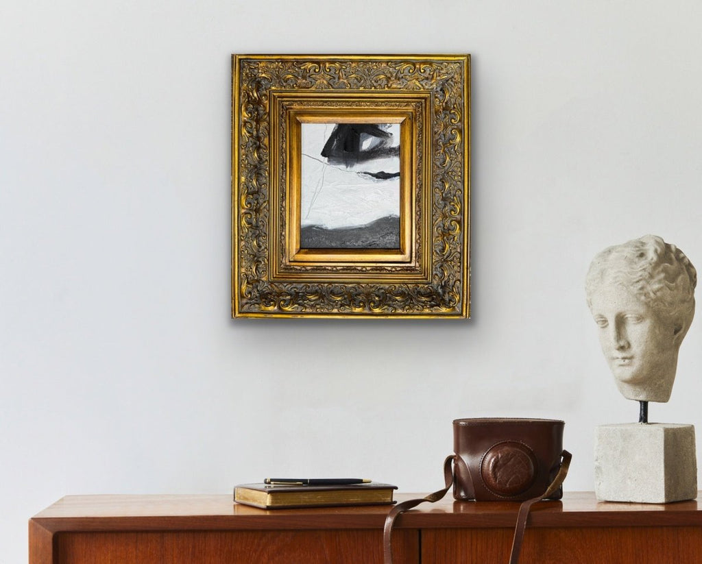 Black and White Abstract | 19" x 17" | Framed - Liza Pruitt