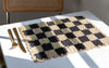 Black checked Placemat, Rectangular raffia tabletop - Liza Pruitt