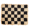 Black checked Placemat, Rectangular raffia tabletop - Liza Pruitt