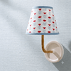 Block Print Floral Candle Clip Lampshade - Claire Poppy, Blue and Red - for Sconce or Chandelier - Liza Pruitt